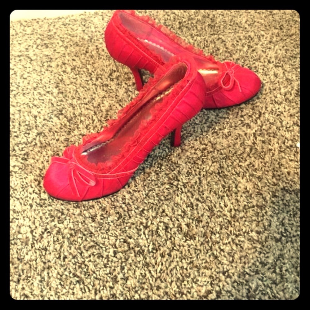 Pink low heel women shoes